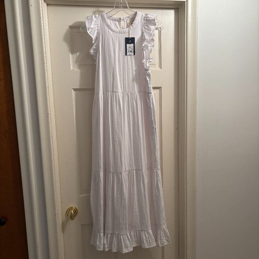 NWT Universal Thread Ruffle Sleeve Dress White Size: Small